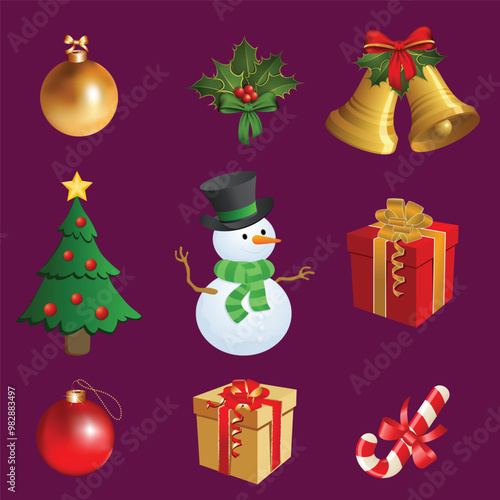 Christmas graphic elemets design, christmas day elements