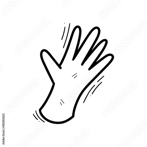 Hand Drawn Rubber Glove Illustration. Doodle Vector. Isolated on White Background - EPS 10 Vector