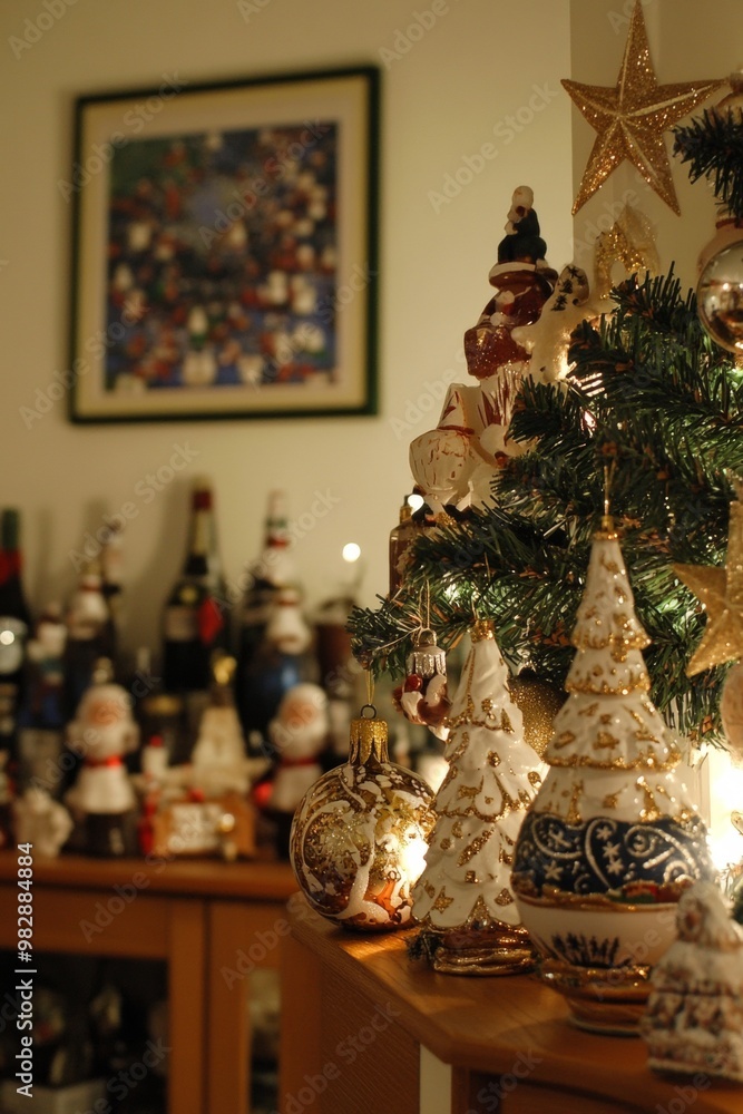 Fototapeta premium Festive Christmas and New Year background