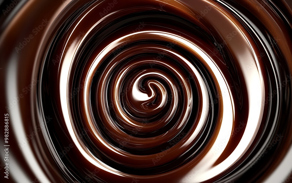 Chocolate Swirl Hypnotic Elegance on Dark Background - Graphic Design Art Chocolate Swirl Hypnotic Elegance on Dark Background - Graphic Design Art