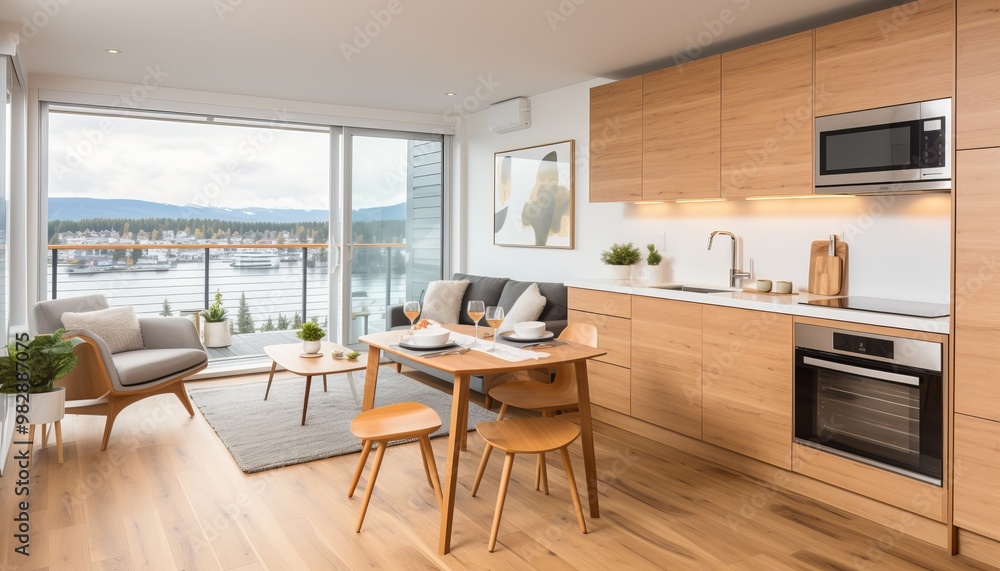 Cheerful kitchen filled with fresh ingredients and modern appliances for culinary inspiration Cheerful kitchen filled with fresh ingredients and modern appliances for culinary inspiration