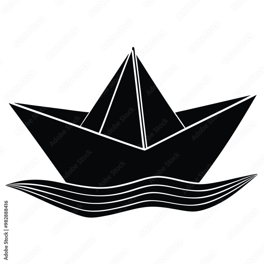 a paper boat vector silhouette a paper boat vector silhouette