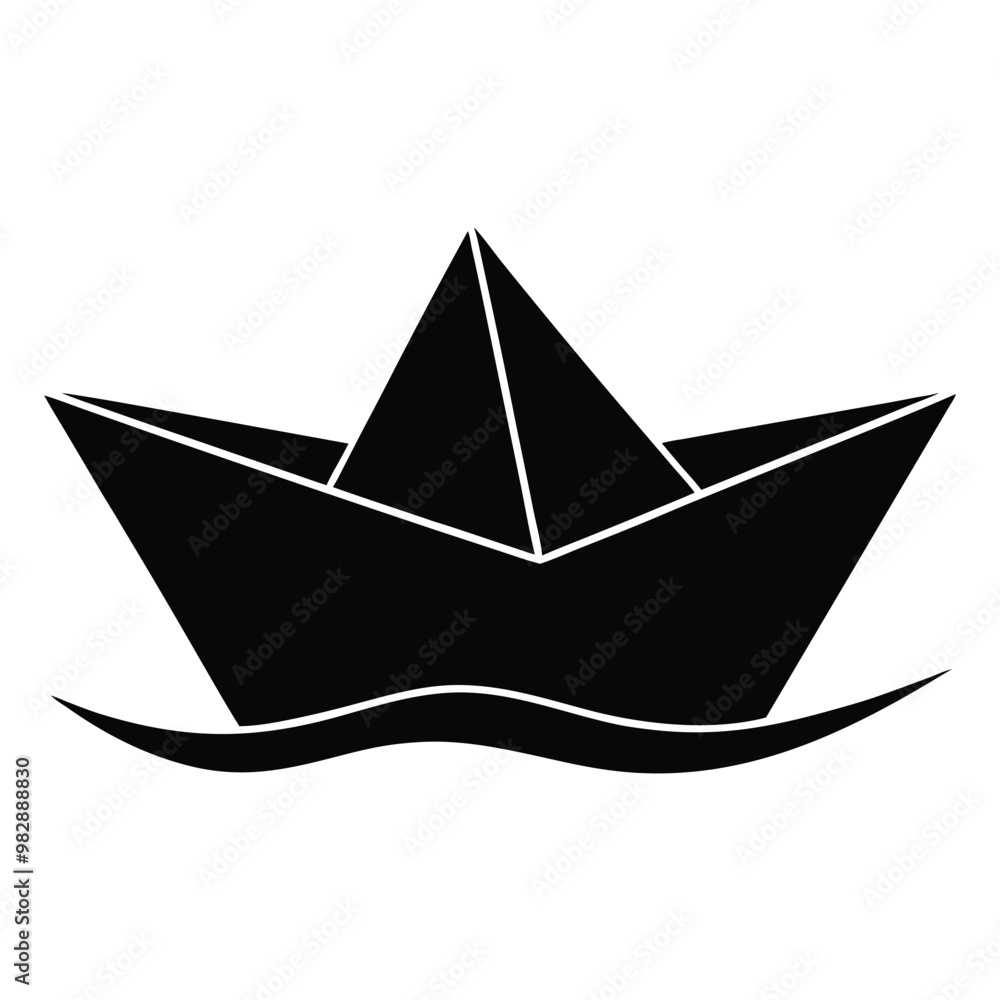 a paper boat vector silhouette a paper boat vector silhouette