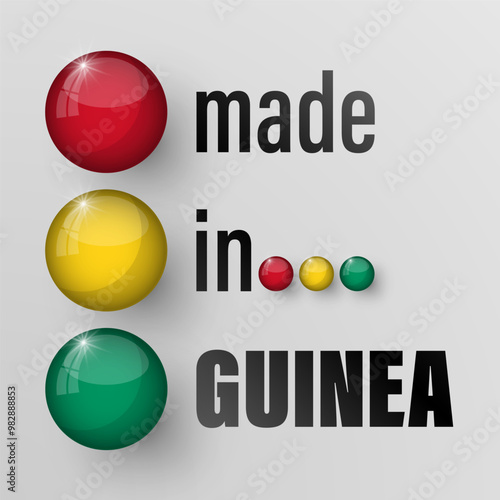Made in Guinea graphic and label. Element of impact for the use you want to make of it.