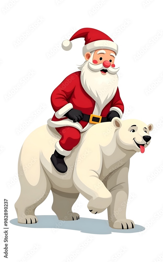 santa claus and polar bear cartoon santa claus and polar bear cartoon