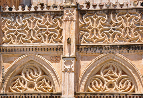 The Royal Monastery of Santa María de Guadalupe with your notable facade for its Mudéjar works