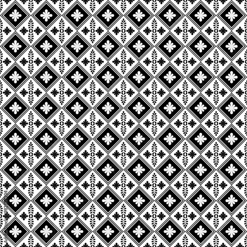 Black and white graphic seamless pattern