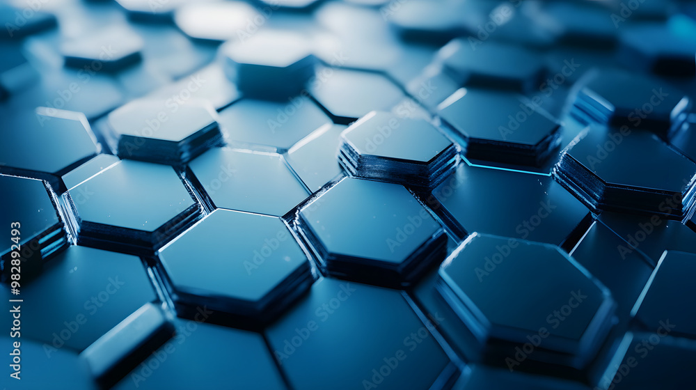 Abstract blue technology hexagonal background Abstract blue technology hexagonal background