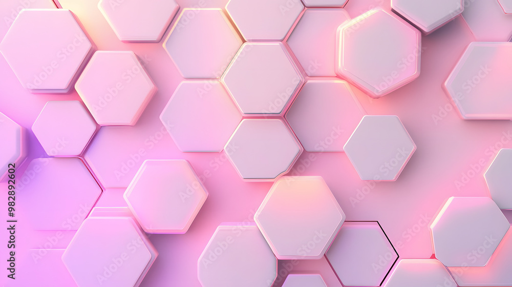 Abstract pastel pink technology hexagonal background Abstract pastel pink technology hexagonal background