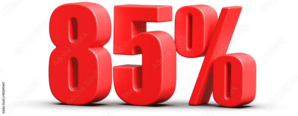 85 Percent Off Sale . Red Number Discount 3D Render 85 Percent Off Sale . Red Number Discount 3D Render