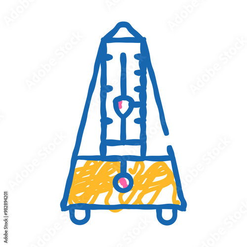 metronome tool doodle icon sketch vector. metronome tool sign. isolated symbol illustration