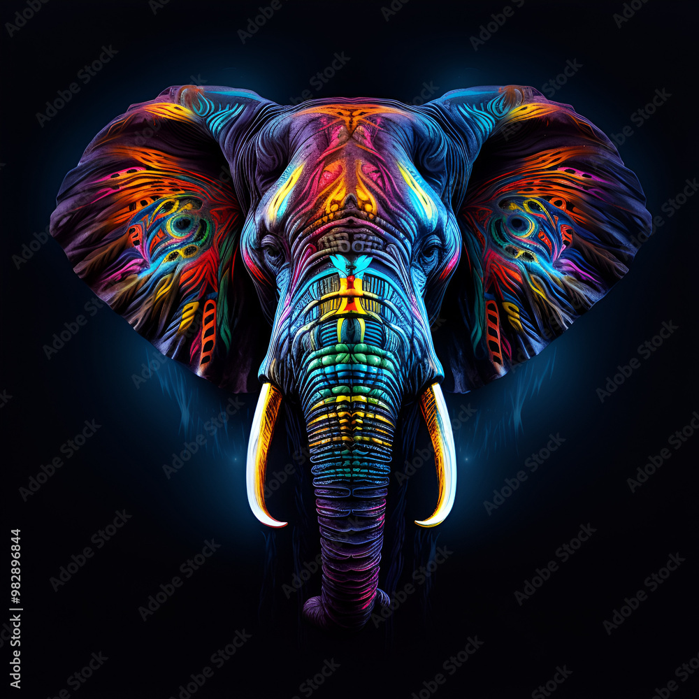 Obraz premium elephant painting on wall