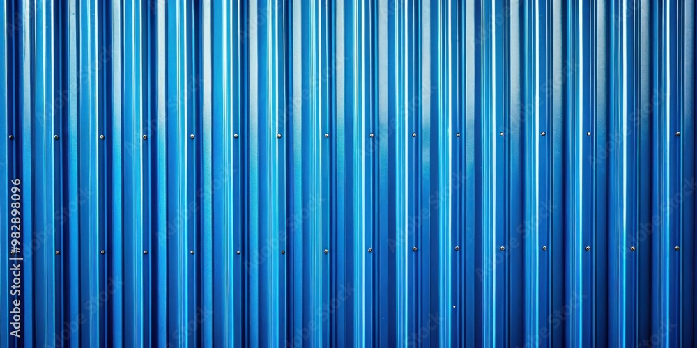 Blue metal fence with striped texture background perfect for industrial or security concepts Blue metal fence with striped texture background perfect for industrial or security concepts