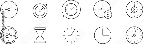 Clock icon, Hour Marker, AM,PM Clock Vector Symbol. Time and Timers icons collection.