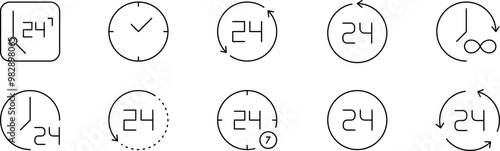Clock icon, Hour Marker, AM,PM Clock Vector Symbol. Time and Timers icons collection.