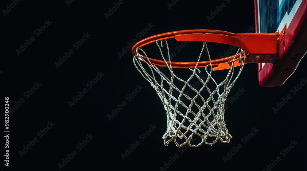 basketball hoop and net, positioned against a simple background to emphasize its details basketball hoop and net, positioned against a simple background to emphasize its details