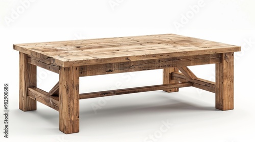 farmhouse-style wooden outdoor coffee table