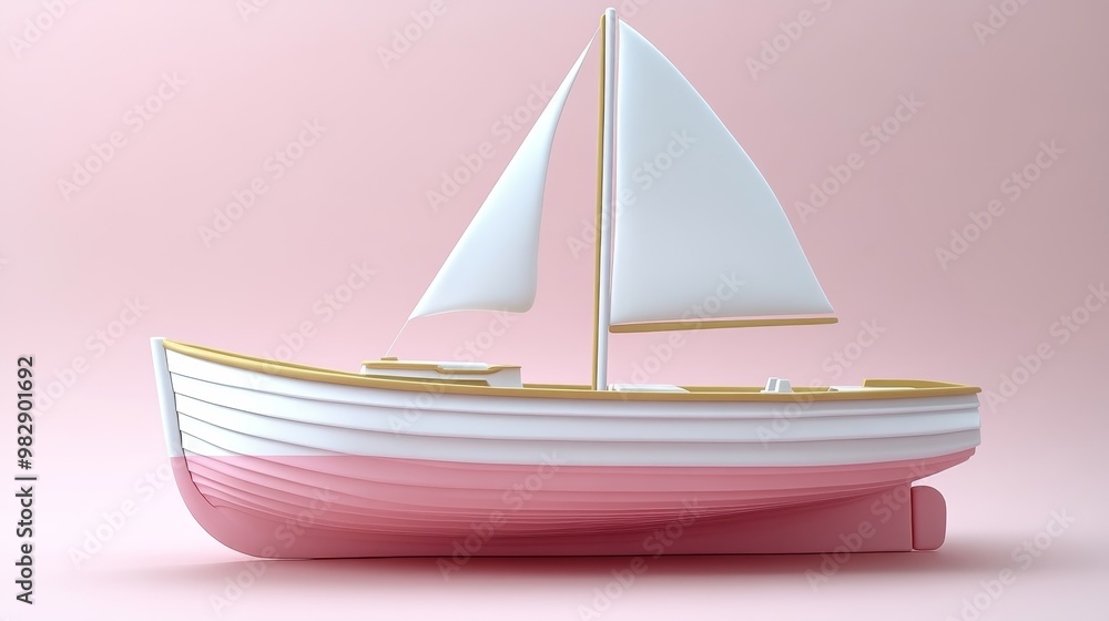A charming sailboat design featuring soft pink and white colors, perfect for minimalist decor and nautical themes. A charming sailboat design featuring soft pink and white colors, perfect for minimalist decor and nautical themes.