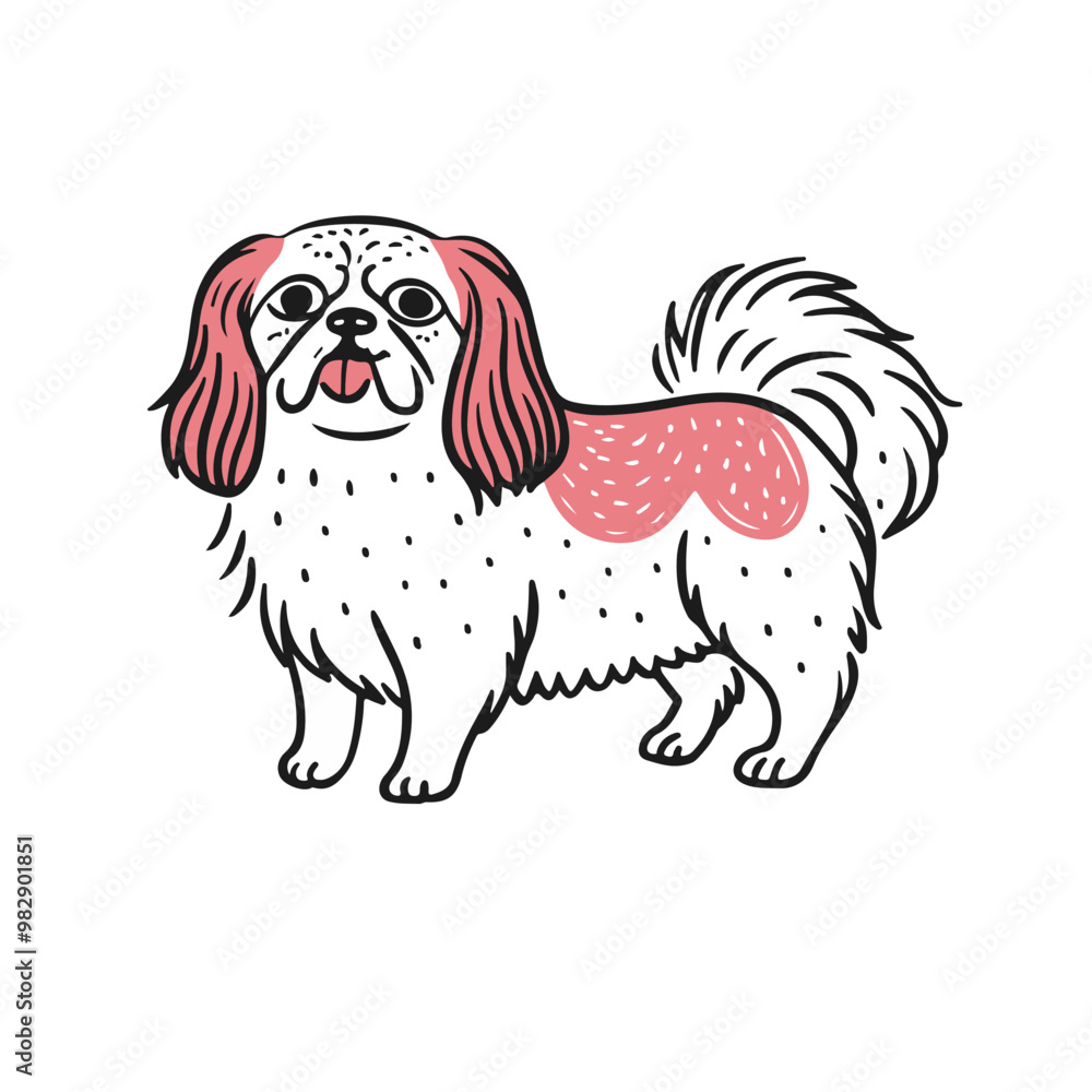Fototapeta premium vector cute pekingese