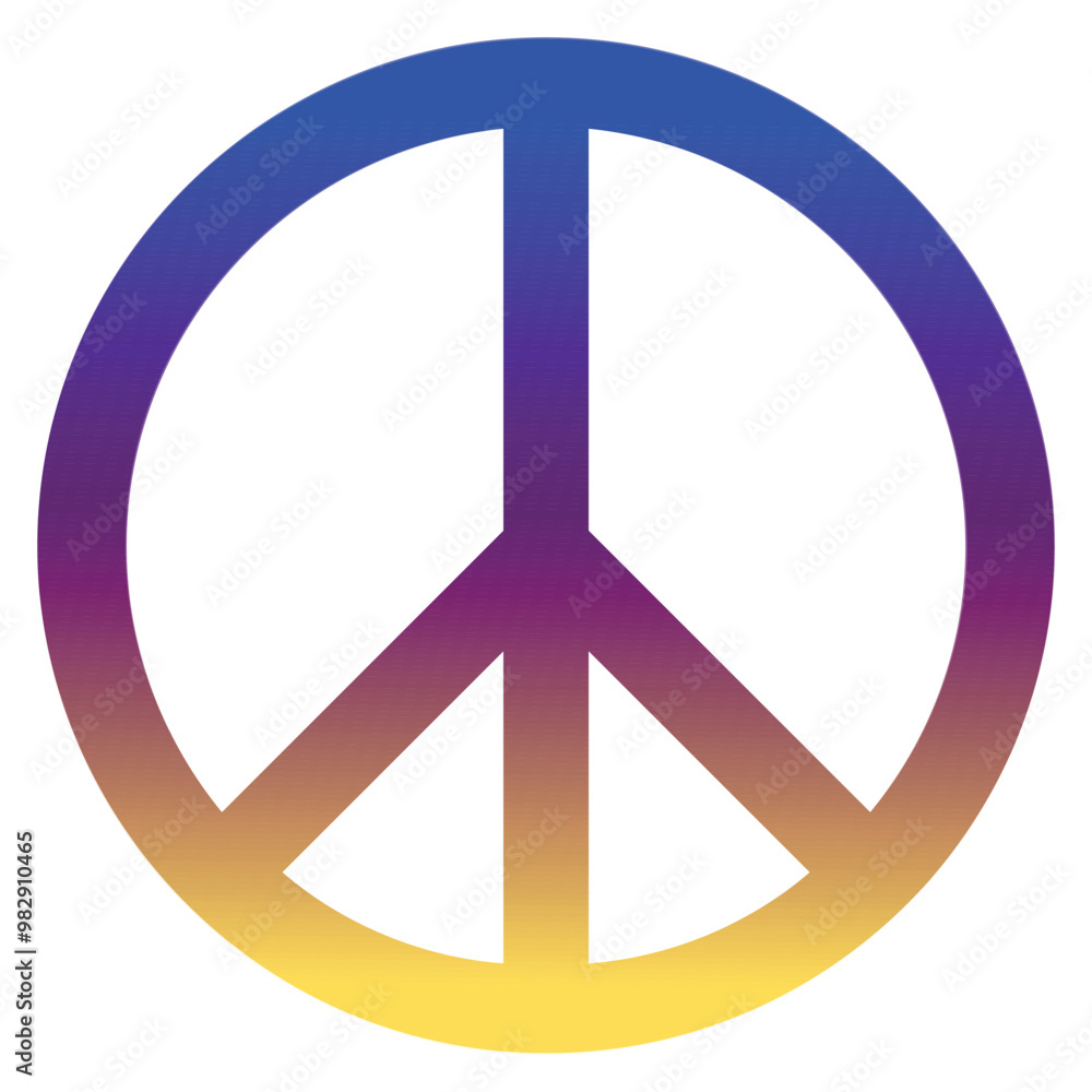 Multicolored icon of the International symbol of peace logo is on a transparent background. Peace emblem of the anti military movement. World Peace Day concept design Multicolored icon of the International symbol of peace logo is on a transparent background. Peace emblem of the anti military movement. World Peace Day concept design