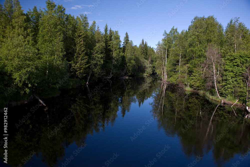 Russia Karelia landscape view on a sunny summer day Russia Karelia landscape view on a sunny summer day