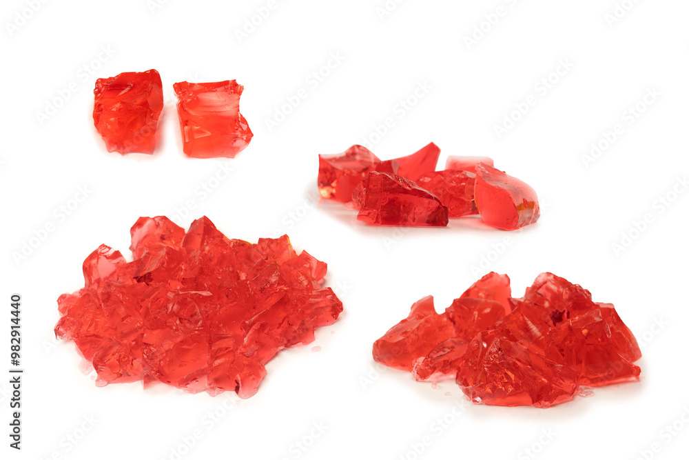 Fototapeta premium Sweet fruit jelly dessert isolated on a white background.