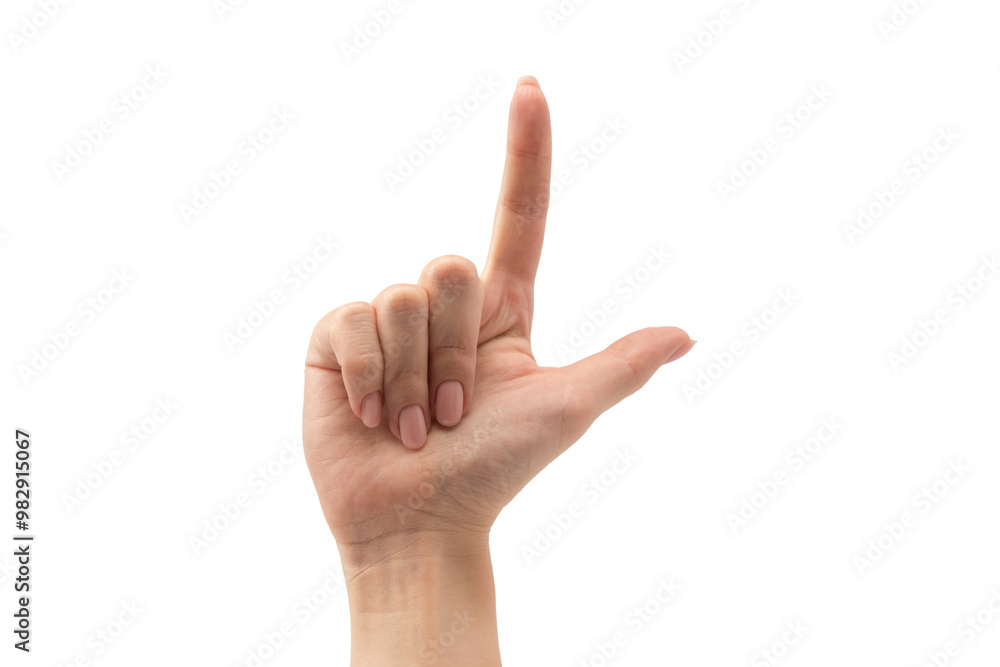 Woman hand show finger number one isolated on a white background. Woman hand show finger number one isolated on a white background.