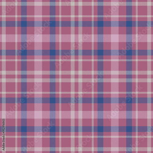 Plaid seamless pattern in red. Check fabric texture. Vector textile print.