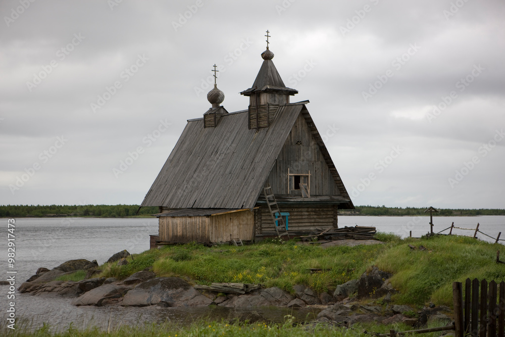Russia Karelia Kem view on a cloudy summer day Russia Karelia Kem view on a cloudy summer day