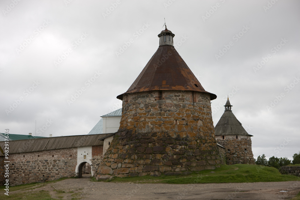 Russia Arkhangelsk region Solovetsky monastery on a cloudy summer day Russia Arkhangelsk region Solovetsky monastery on a cloudy summer day