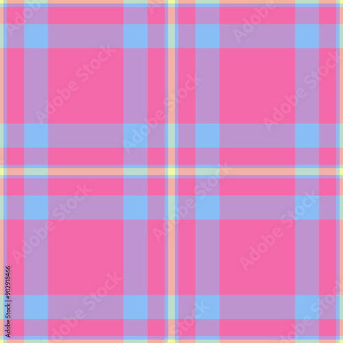 Madras vector fabric background, straight texture seamless tartan. Artistic check pattern textile plaid in light and pink colors.