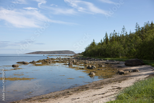 Russia Arkhangelsk region Kuzova archipelago on a cloudy summer day photo