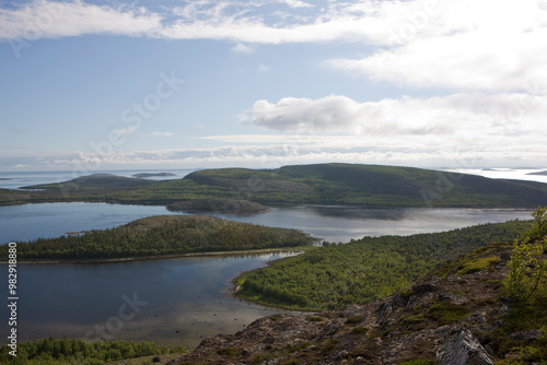 Russia Arkhangelsk region Kuzova archipelago on a cloudy summer day photo