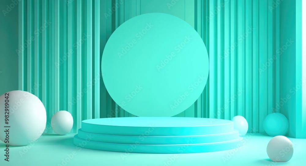 Modern Minimalist Winner Podium with Geometric Shapes on Pastel Blue Studio Background Modern Minimalist Winner Podium with Geometric Shapes on Pastel Blue Studio Background
