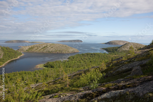 Russia Arkhangelsk region Kuzova archipelago on a cloudy summer day