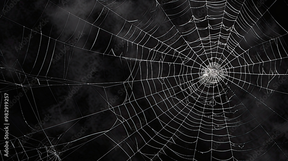 Naklejka premium dark white spider webs illustration or dark white cobwebs illustration