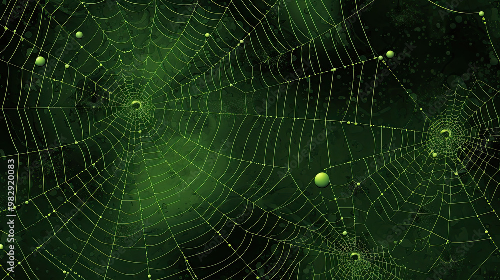 Naklejka premium dark green spider webs illustration or dark green cobwebs illustration