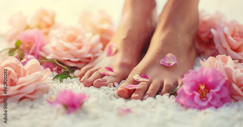 Ultimate relaxation with spa pedicure, beautiful flower design, ideal for summer indulgence and selfpampering Ultimate relaxation with spa pedicure, beautiful flower design, ideal for summer indulgence and selfpampering