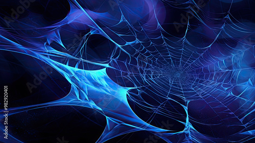 dark blue spider webs illustration or dark blue cobwebs illustration