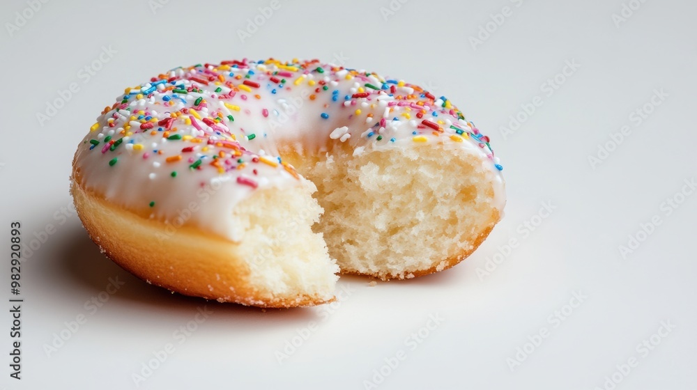 A half eaten donut with a bite taken out of it, AI A half eaten donut with a bite taken out of it, AI