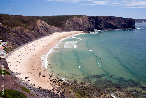 Beautiful Beach Near Sagres in Costa Vicentina, Portugal on a Sunny Day