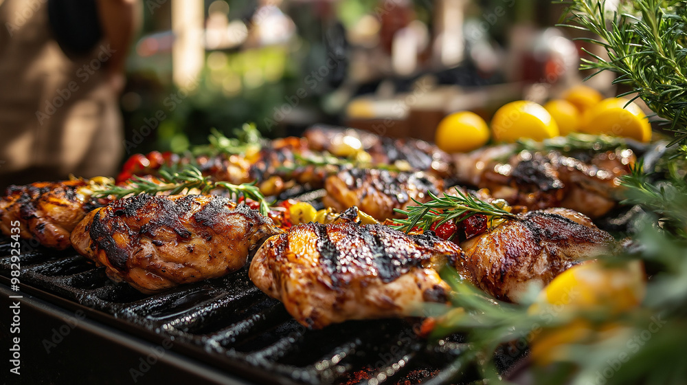 Grilled chicken at restaurants in the Middle East. Grilled chicken at restaurants in the Middle East.