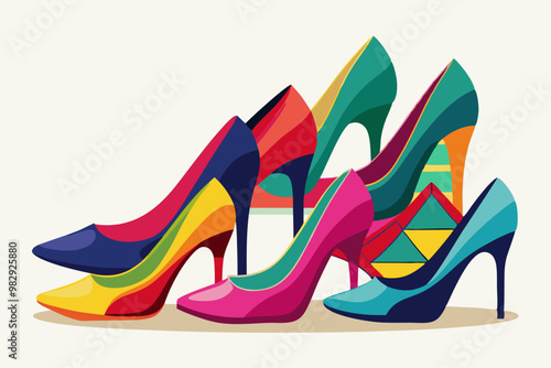 High hill  shoes VECTOR illustration 