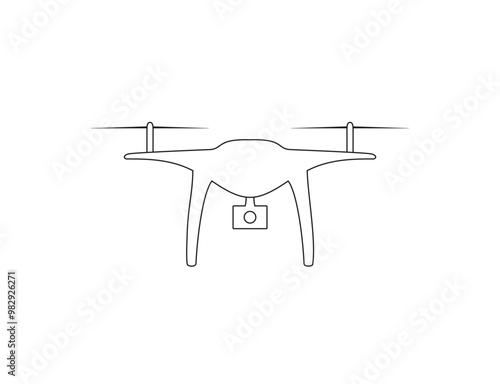 Drone, quadcopter outline icon. Vector illustration.