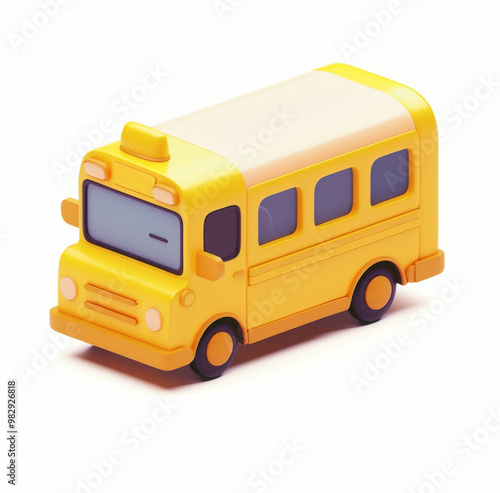 Small yellow toy bus designed for children's play, useful for imaginative adventures at home or in educational settings