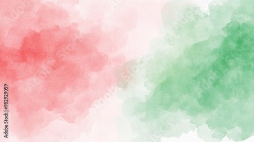 A beautiful watercolor background featuring soft red and green hues, perfect for various design projects or artistic presentations.