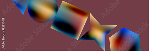 Fluid color geometric shapes abstract background. Vector Illustration For Wallpaper, Banner, Background, Card, Book Illustration, landing page