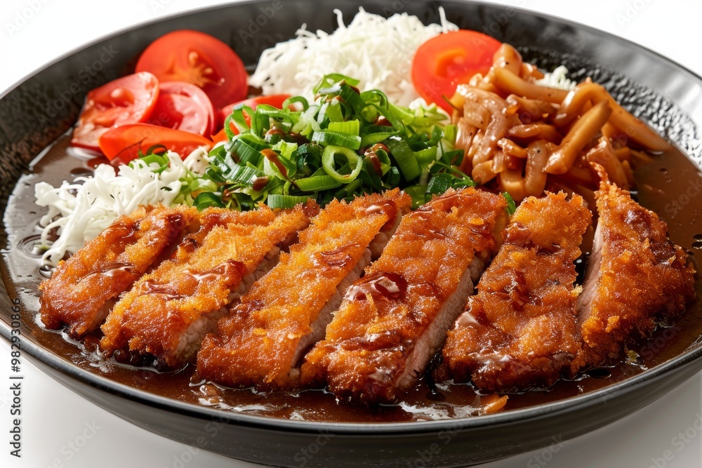 Japanese katsu curry with breaded pork cutlet Japanese katsu curry with breaded pork cutlet