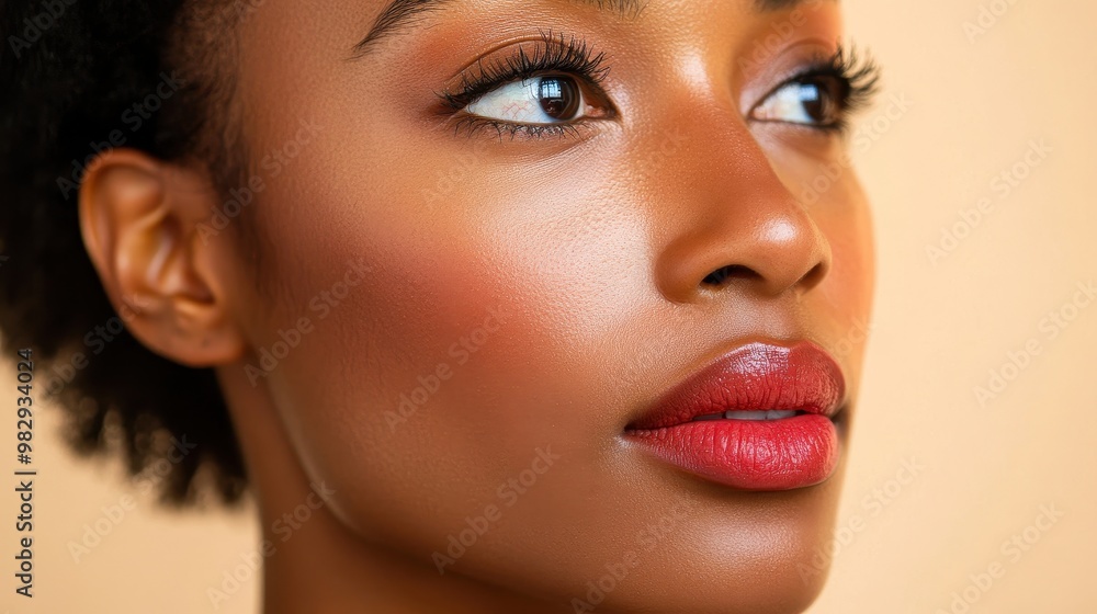 Close-up of a Beautiful Woman with Flawless Skin Close-up of a Beautiful Woman with Flawless Skin