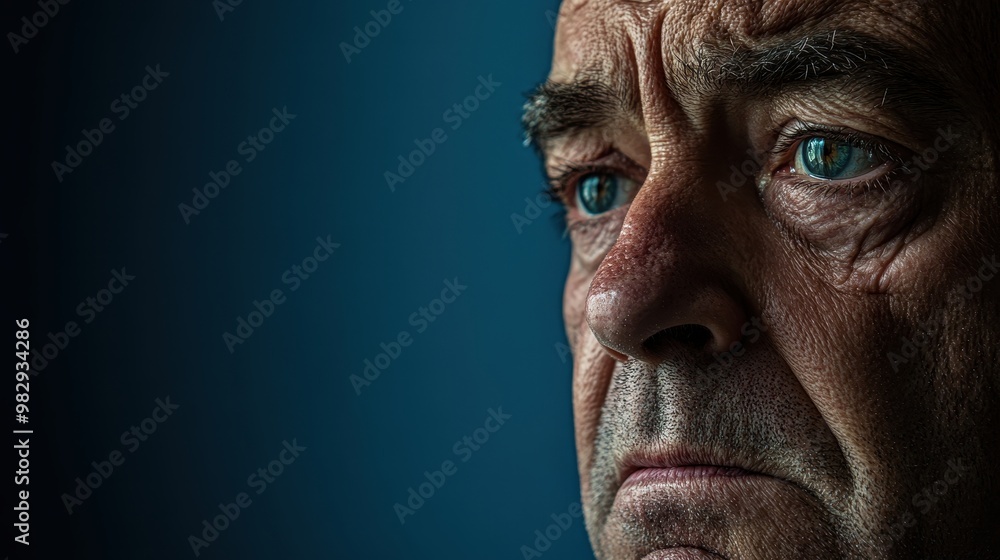 Intense Portrait of an Older Man with Blue Eyes Intense Portrait of an Older Man with Blue Eyes